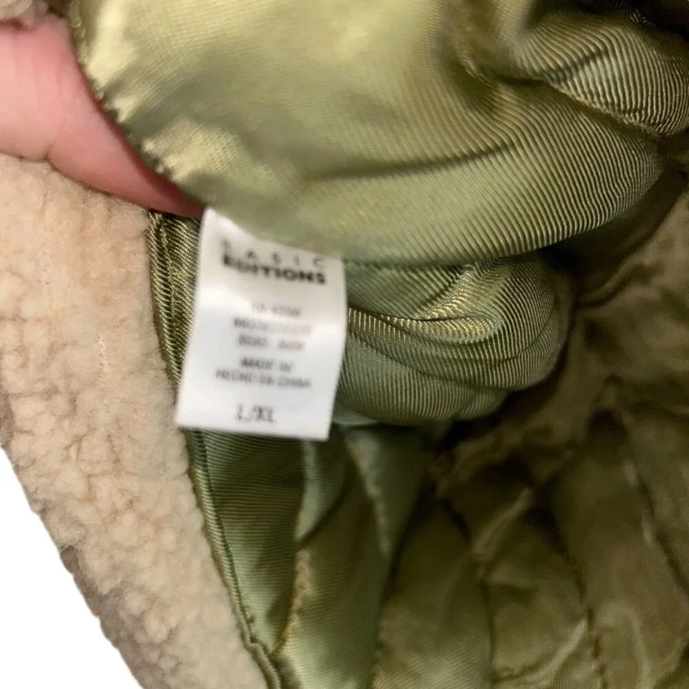 basic editions khaki classic faux sherpa sheepskin trapper Fall Winter h…